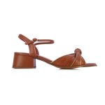 Ankle Strap Block Heel Sandal -natural