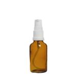 20ML Amber Glass Aromatherapy Bottle With Serum Pump - White 18 410
