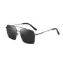 Double Guard Ferrule Temple Square Metal Frame Polarized Sunglasses