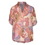 Paisley Print Long Shirt - Pink XL