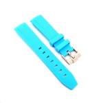 Classic Curved End Tpu Strap - Sky Blue Steel Hardware - 20MM
