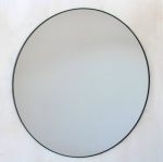 Black Metal Frame Round Mirror 95.5CM