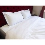 Rey& 39 S Fine Linen 300TC 100% Cotton King Oxford Sateen Duvet Cover Set White/white