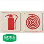 Parrot Photoluminescent 190MM Safety Sign - F22 - Fire Extinguisher + Fire Hose Reel