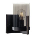 Zephyr Metal And Glass Wall Light Black