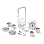 Melissa Stainless Steel Toy Tea Set And Storage Stand
