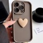 Cute 3D Brown Heart Design Phone Case For IPHONE15 14 13 12 11 XS Xr X 7 8MINI Plus Promax Se