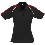 Ladies Triton Golf Shirt Black Red