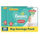 Pampers Active Baby Pants 40 Baby Pants Nappies Size 5 Pack Of 2