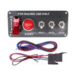 Carbon Fibre Look Switch Panel - Triple Toggle + Ignition Start Button - Autostyle Motorsport South Africa