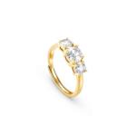 Colour Wave Ring With 3 White Stones