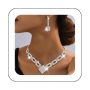 Unicra Crystal Bridal Wedding Jewelry Set Silver Rhinestone Necklace Earrings Bracelet Sets Formal Costume Jewelry For Women And Brides Silver