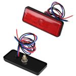 Malemollygebide Motorcycle 12V Reflector Light Universal Rectangle LED Rear Reflector Tail Brake Light Stop Lamp Turn Signal Lig