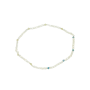 Clear Citrine & Green Quartz Silver Beaded Anklet
