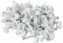 Noble Round Cable Clips 12MM White 100 Pieces Per