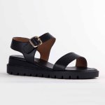 Ida Leather Wedge Sandal - Black M - 8