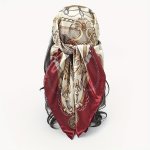 89.92CM Chain Printed Square Scarf Thin Smooth Bandana Boho Style Windproof Sunscreen Headscarf For Women