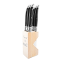 Laguiole Av Steak Knife Set Black 6PC