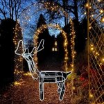 ZYF-D211 Fold Up Silicone Reindeer LED Neon D Cor Light White With Moving Head And 11M LED Lights