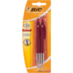 BIC Clic Red Retractable Medium Ballpoint Pens 2 Pack