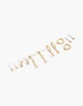 Goldair Gold Plated Cubic Zirconia Bezel Stud & Huggie Earrings 6-PACK
