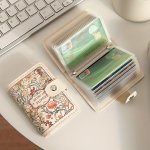 Casual Floral Pu Leather Card Holder Wallet For Women Wet Wipe Clean Large Capacity Multi-slot Compact Design Credit Card & Id C