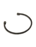 Mens Waterproof Stainless Steel Black & Silver Wire Twisted Wrist Cuff