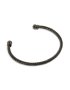 Mens Waterproof Stainless Steel Black & Silver Wire Twisted Wrist Cuff
