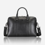 Brando 15" Slimline Leather Laptop Bag Black - Ys Travel Bags