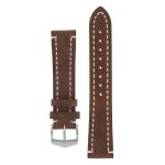 Liberty Leather Watch Strap In Brown - 24MM Silver
