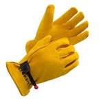 Feishdek Kids Work Gloves Age 2-14 Extra Soft Deerskin Suede Durable Flexible Toddler Youth Genuine Leather Gloves For Kids Yard