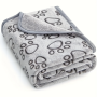 Soft Paw Print Pet Blanket Cozy Flannel Throw For Dogs & Cats-m Size