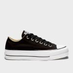 Converse Chuck Taylor All Star Canvas Platform Lo _ 166707 _ Black - 4 Black
