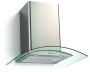 Falco 60CM Curved Glass Chimney Extractor - Stainless Steel