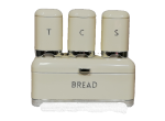 Bread Bin & Canister Set 4 Piece Retro