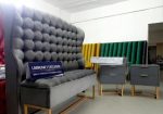 4-PIECE Loomcraft Luxury Headboard Ottoman & Pedestals