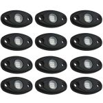 Deskium 12 Pcs Waterproof Blue LED Underglow Lights For Cars Trucks & Boats 9 W With Aluminum Case 2.8 1.3 0.4 Inches