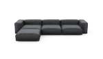 Four Module Chaise Sofa - Velvet - Dark Grey - 377CM X 241CM