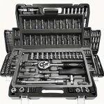 46PCS Home Repair Tool Kit With Ratchet Wrench - Durable Steel Red black Manual Hand Tools Set For Diy Projects