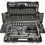 46pcs Home Repair Tool Kit With Ratchet Wrench - Durable Steel Red/Black Manual Hand Tools Set For DIY Projects