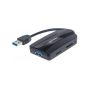 Manhattan Superspeed USB 3.0 Hub And Card Reader Writer - Three Ports Supports Microsd Sd And Mmc Memory Cards Bus Powered