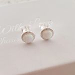 Olivia 925 Sterling Silver Sn Opal Fire And Snow Earrings Size: 7MM