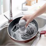 Soap Dispensing Cleaning Pot Brush With Holder