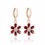 Drop Earrings Flower Shape Crystal Cubic Zirconia Jewelry Women's Dangle Earring