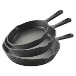 3 Pce Cast Iron Fry Pan Set