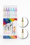 Khoki 6 Pack Dot Metallic Dual Tip Markers