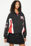 Harlen Moto Bomber - Black scarlet Red