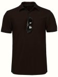Men's Solid Color Short Sleeve Lapel Golf Shirts Casual Style Slight Stretch Regular Fit Summer Tops For Outdoor And Sports Acti