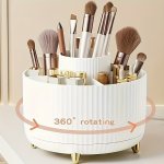 Rotating Makeup Organizer 360 Degree Rotation Minimalist Design High-gloss Abs Plastic Perfect For Bedroom Vanity Bathroom Stora