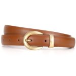 Xzqtive Women's Leather Belts For Jeans Dress Pants Fashion Black Belts For Women Ladies Waist Belts With Gold Buckle